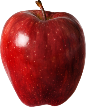 red apple with a leaf